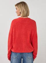 Boxy Cardigan- Chili Red