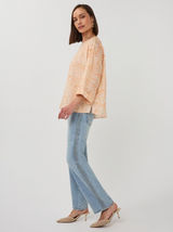 Wide Sleeve Waves Blouse- Orange