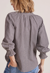 Rosie Ruffle Button Up- Mocha Gingham