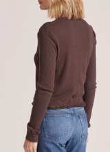 Ruffle Cardigan- Mocha