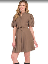 Puff Sleeve Inserted A-Line Dress - Coco
