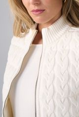 Reversible Quilted Sweater Vest- Cream