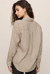 River Plaid Button Up- Dark Chocolate