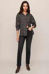 River Plaid Button Up- Mystic Blue