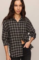 River Plaid Button Up- Mystic Blue