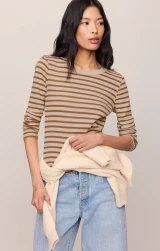 Arlet Stripe Thermal Top- Saddle Suede