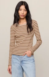 Arlet Stripe Thermal Top- Saddle Suede