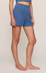 Dawn Smocked Rib Short- True Navy