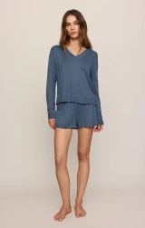 Courtney Long Sleeve Top- True Navy