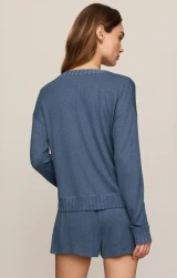 Courtney Long Sleeve Top- True Navy