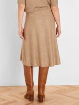 Anytime Sequin Knit Skirt- Chinchilla
