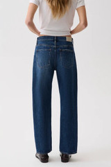 Lexi Mid Rise Bowed Straight Jeans - Moonwave