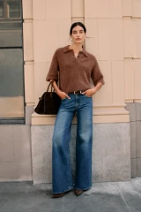 Vivian Mid Rise Wide Leg- Blue Depths
