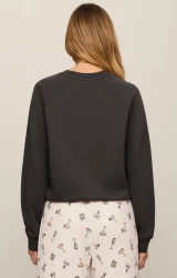 Z Supply Booze Sweatshirt- Ash Black