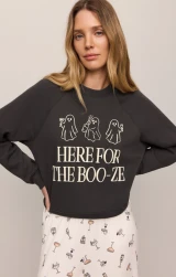 Z Supply Booze Sweatshirt- Ash Black