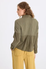 XCVI Kyle Embroidered Corduroy Button-Up- Kombu Pigment
