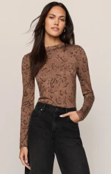 Z Supply Onyx Snake Top- Cocoa Bean