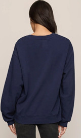 Z Supply Estate Boyfriend Graphic Sweatshirt - Oxford Blue