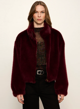 Sanctuary Everest Fur Bomber Jacket - Bordeaux 