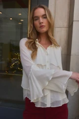 Lucy Paris Wilfred Ruffle Top- Ivory