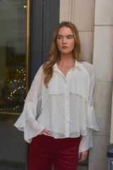 Lucy Paris Wilfred Ruffle Top- Ivory