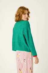 PJ Salvage Martinis and Mistletoe Snuggle Sweater- Ivy