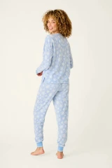PJ Salvage Ski Jammie Classics Snowflake Print Long Sleeve PJ Set- Peri