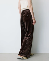 Grace & Mila Wide Leg Velvet Benson Pant- Chocolate