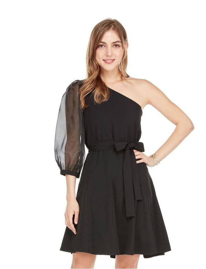 open lace back dress Allyson Pencil One Shoulder Organza Maxi Dress main image 0