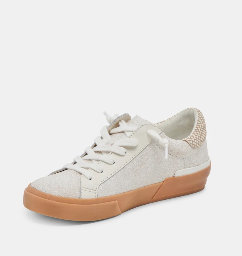 Dolce Vita Zina Sneakers - Ivory Multi Crackled Leather