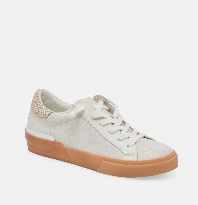 Dolce Vita Zina Sneakers - Ivory Multi Crackled Leather