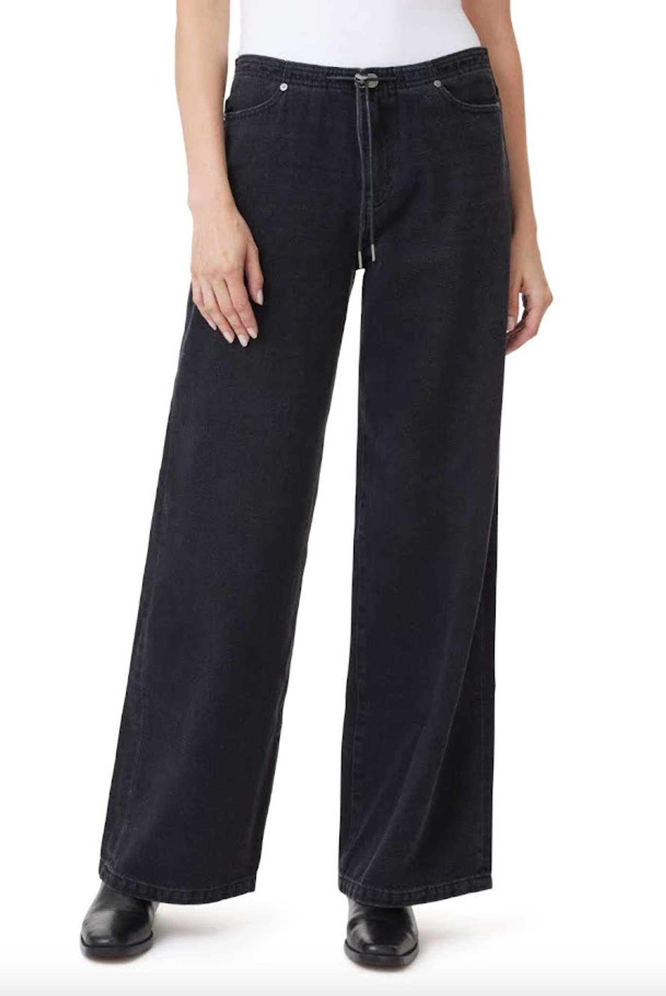 Habitual Drawstring Wide Leg - Washed Denim