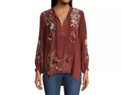 silk peasant top
