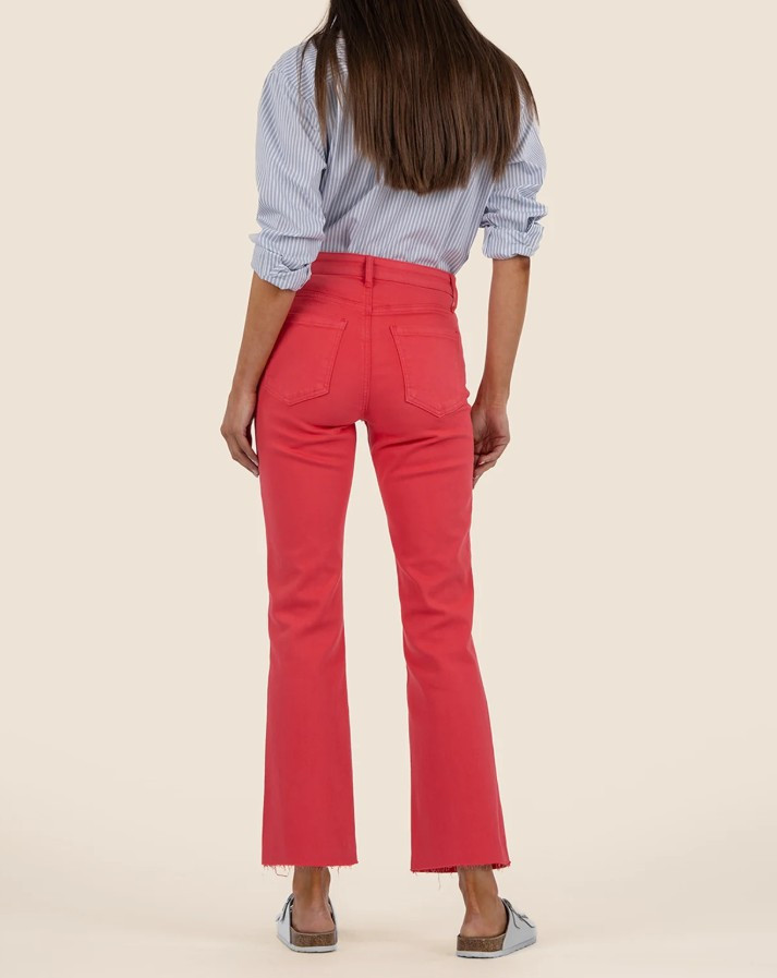 Kut From The Kloth Kelsey High Rise Ankle Flare - Strawberry