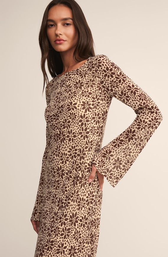 campbell floral maxi dress Z Supply Campbell Floral Maxi Dress- Chocolate Cherry