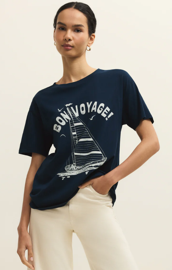 Z Supply Voyage Boyfriend Tee- Eclipse