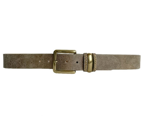 Streets Ahead Snakeskin Print Leather Belt with Vintage Italian Buckle -- Size M