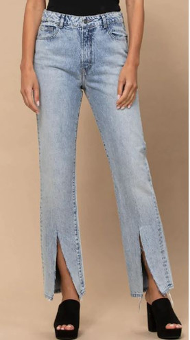 Tracey High Rise Classic Distressed Raw Hem Straight Jeans main image 0