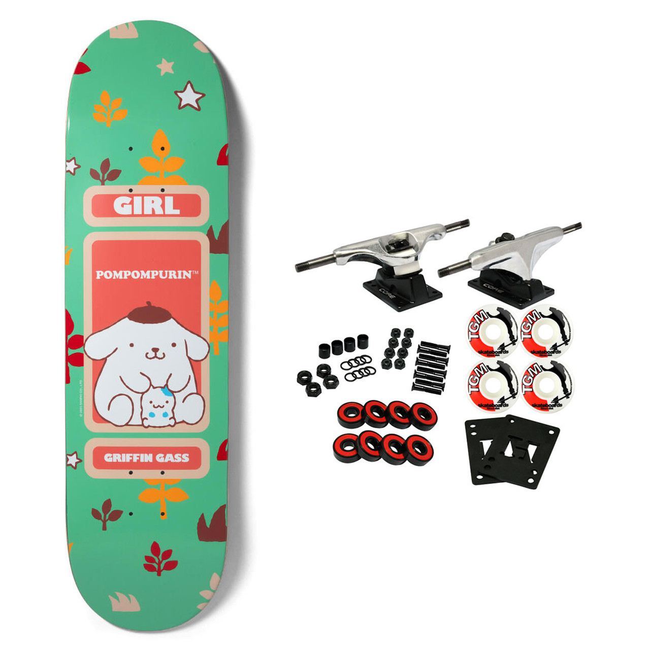 Girl Skateboard Complete Gass Sanrio Friends Pompompurin 8.5