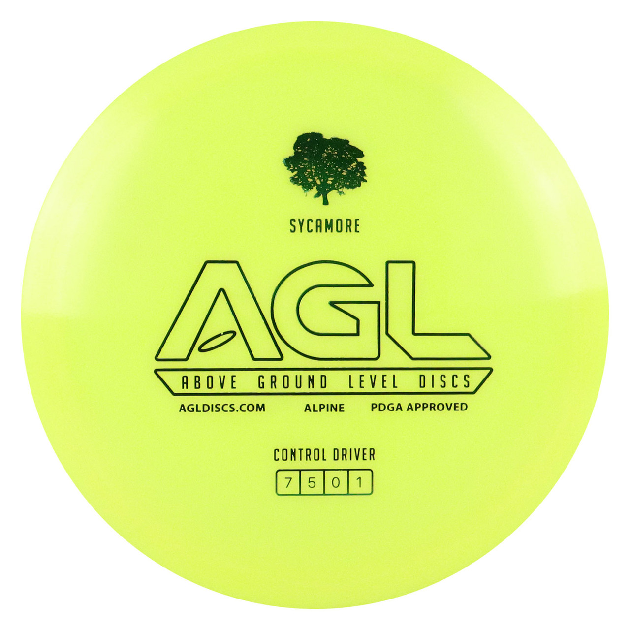 AGL Disc Golf Alpine Sycamore Fairway Driver 7 5 0 1 Yellow Green