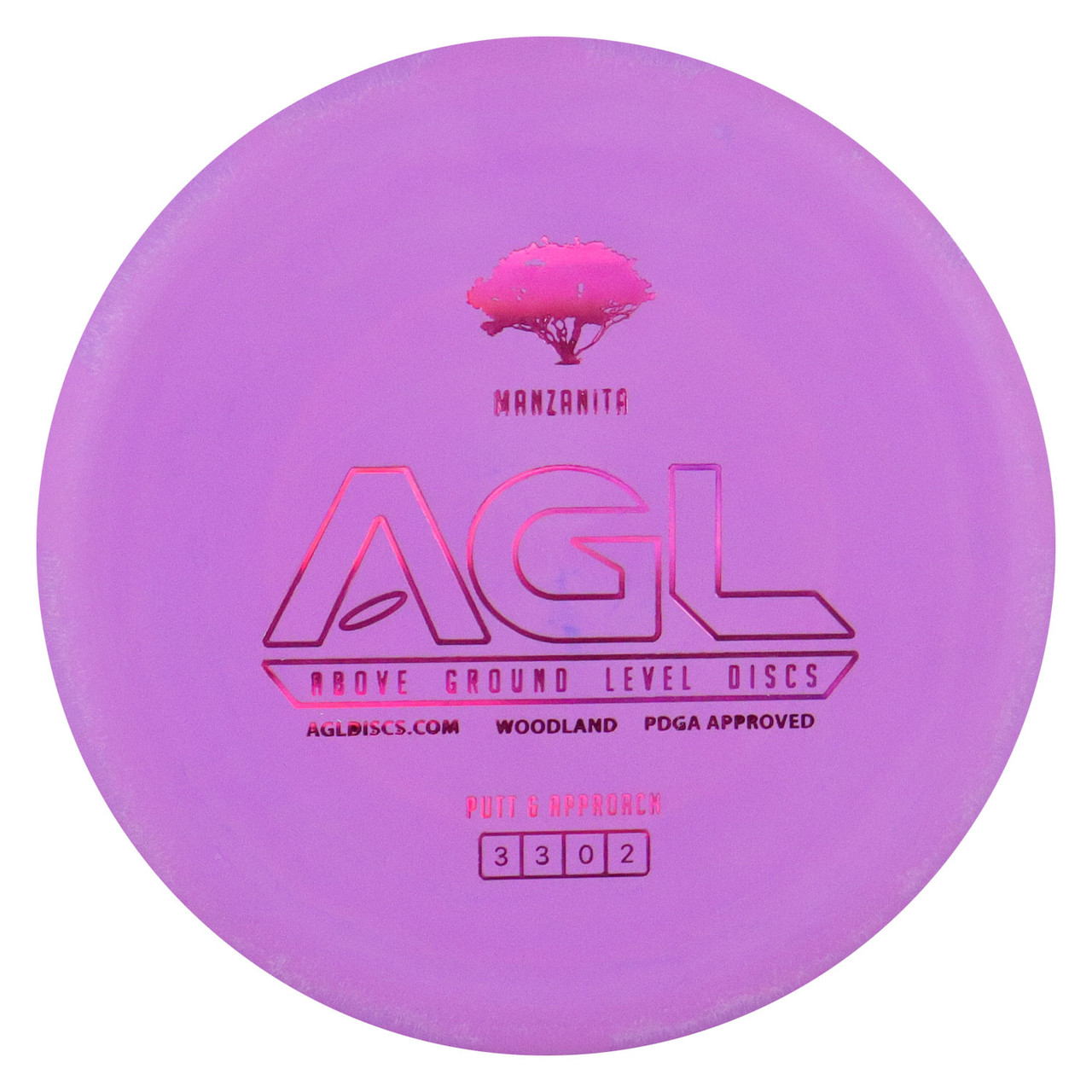 AGL Disc Golf Woodland Manzanita Putter 3 3 0 2 Purple Magenta