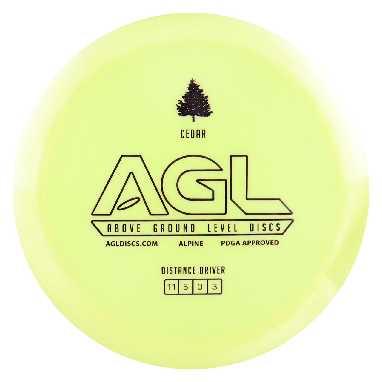 AGL Disc Golf Alpine Cedar Distance Driver 11 5 0 3 Yellow Purple