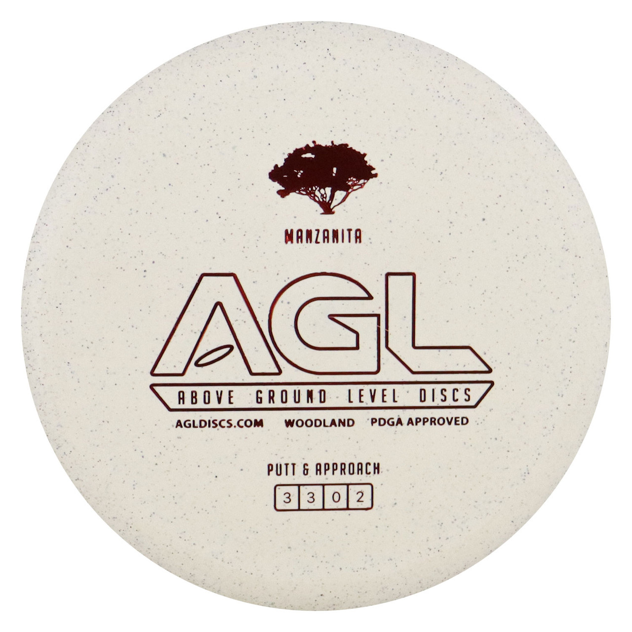 AGL Disc Golf Woodland Hemp Manzanita Putter 3 3 0 2 White Red