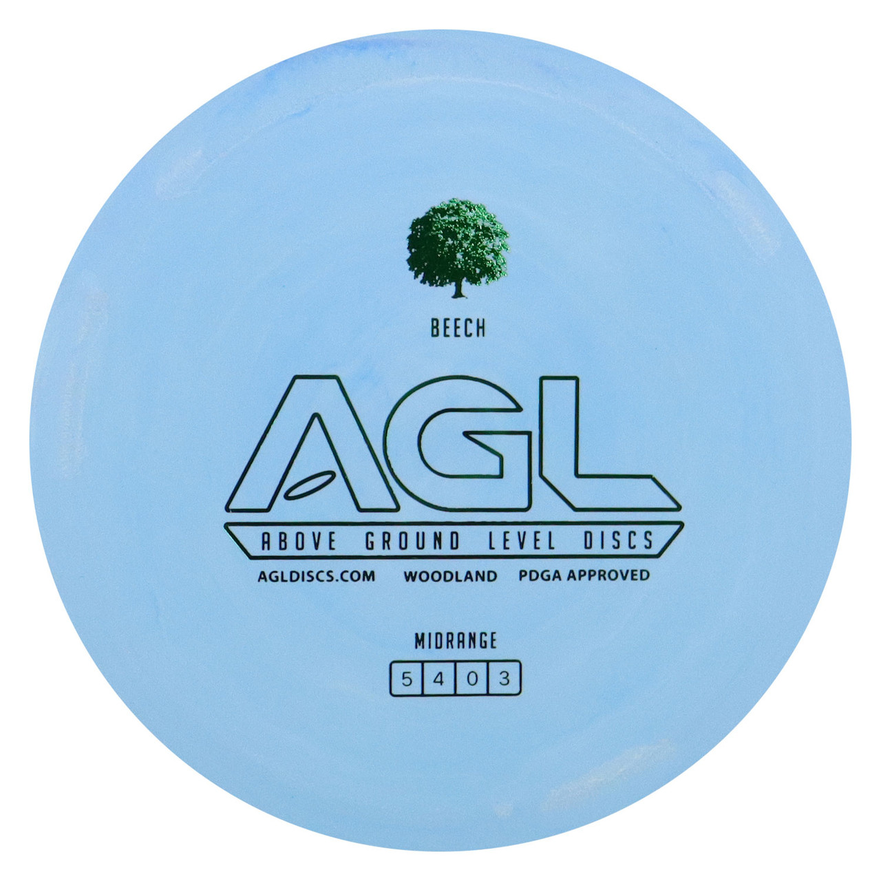 AGL Disc Golf Woodland Beech Midrange Disc 5 2 0 3 Blue Green