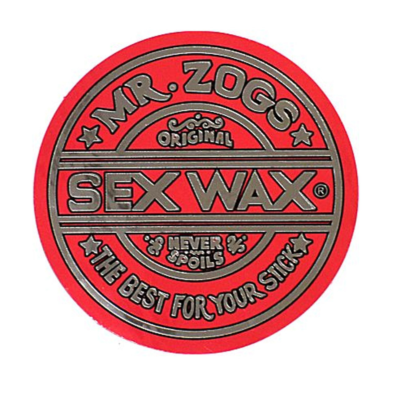 Mr Zoggs Sex Wax Sticker 7 Circular Metallic Red 