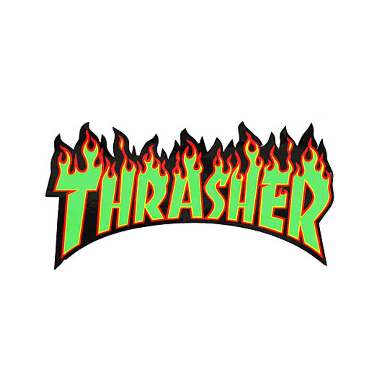 Thrasher Sticker Flame Logo Large Green 5