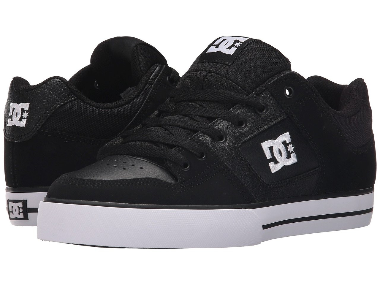 dc black and white shoes