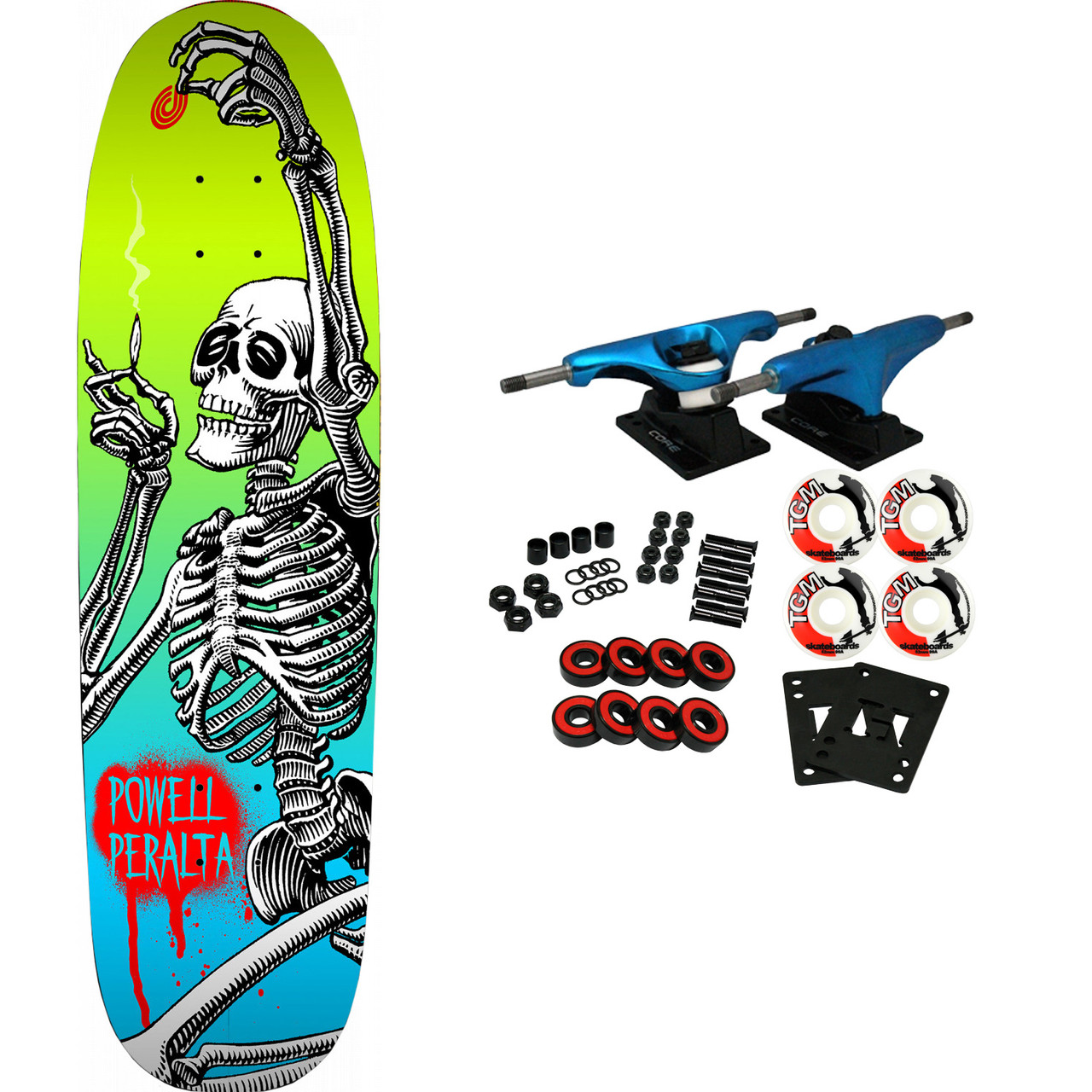 Powell Peralta Complete Hippie Skelly Fun Shape Green/Blue 8.5