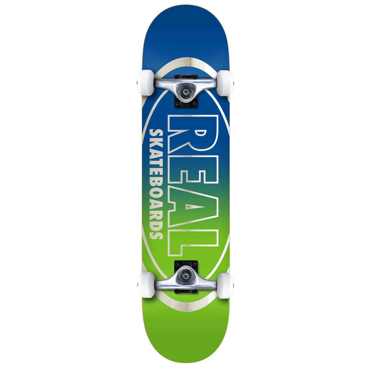 Real Skateboard Complete Golden Oval Outliners Blue/Green 7.75