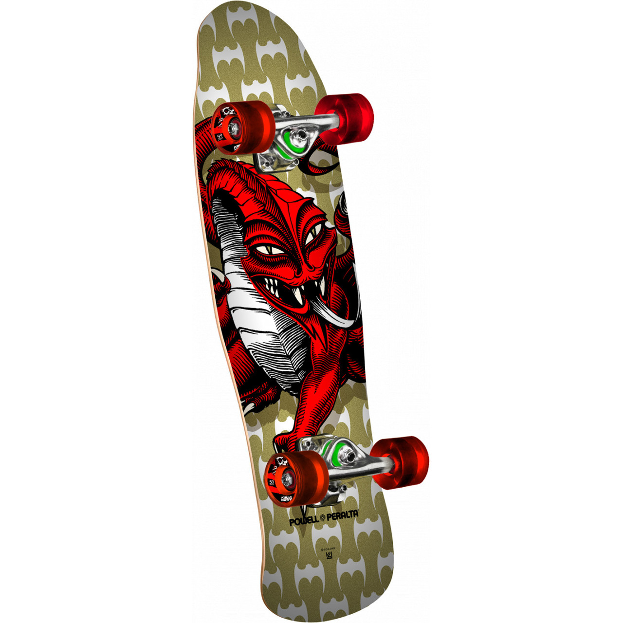 Powell Peralta Skateboard Mini Cruiser Caballero Cab Dragon Gold